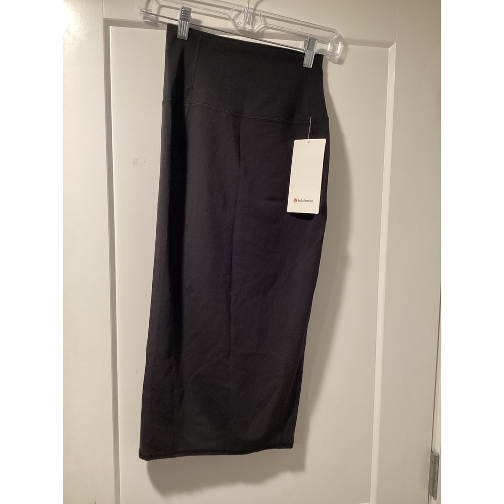 Lululemon Nulu Slim-Fit HR Skirt Black Midi‎ High Rise Size 4